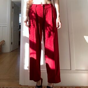 Lauren Ralph Lauren Red Wide Leg Pants